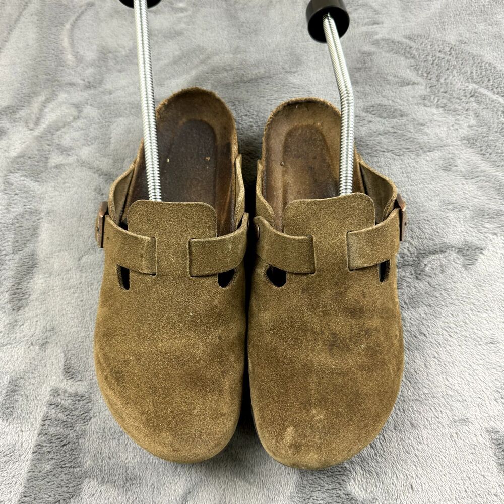 Birkenstock Clogs Womens Size 9 EU 40 Boston Brown Suede Slip On Well Loved